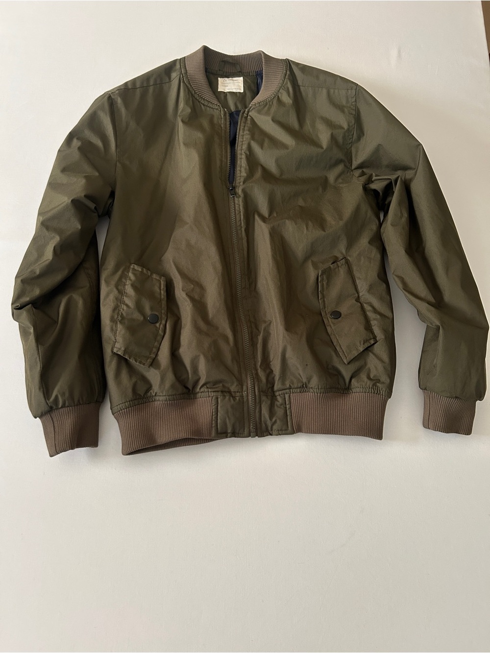 Zakbrand Men's Olive Bomber Jacket - Casual Zip Front - Picture 2 of 7